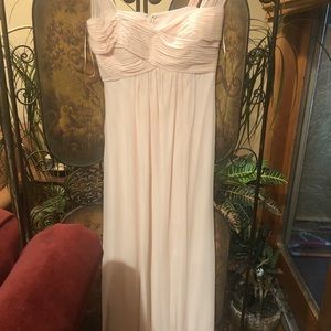 Birds Grey pink Chiffon gown bridesmaid